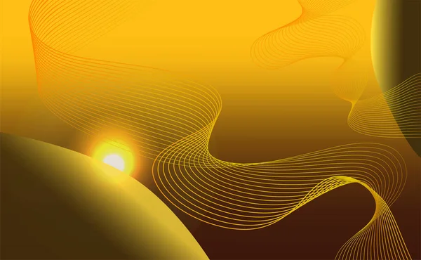 Modern planetär abstrakt gyllene bakgrund med Helix spiral linjer och sol. Galaxy abstrakt. Vektor illustration — Stock vektor