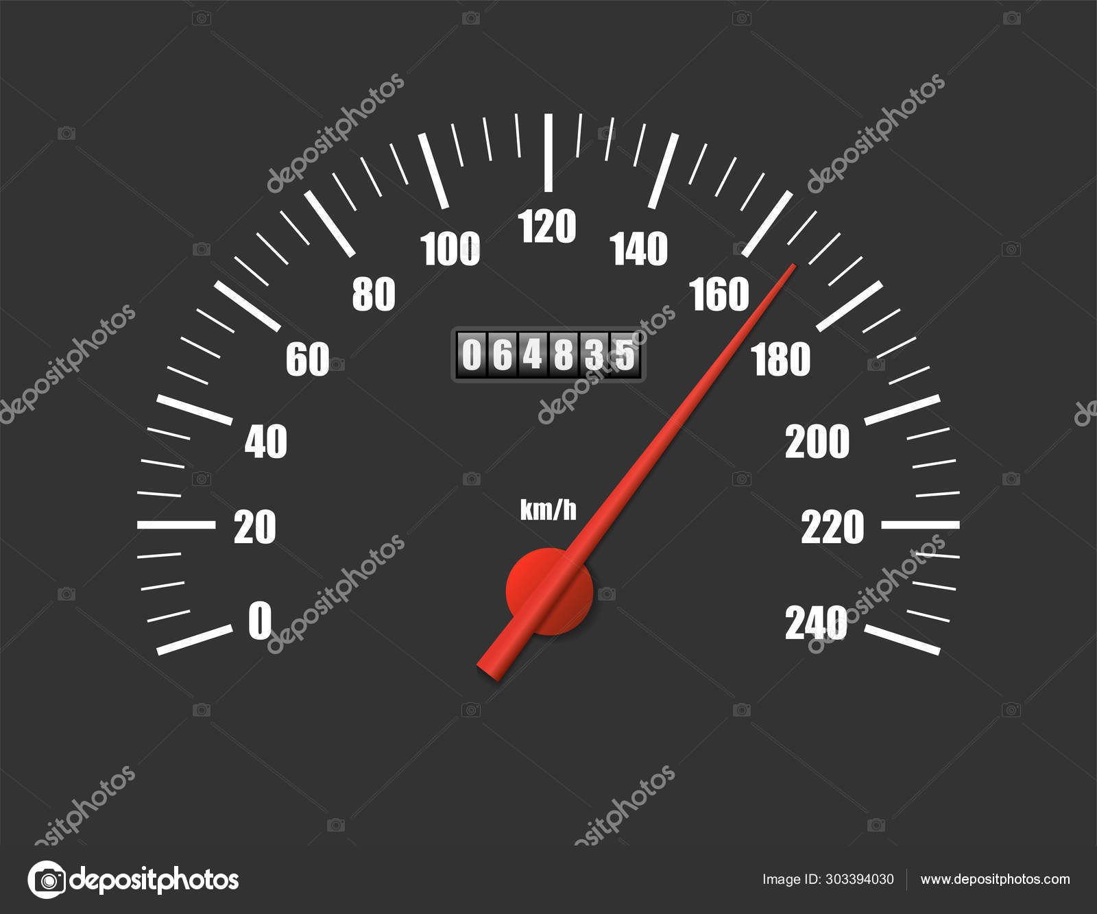Tableau de bord de voiture réaliste compteur de vitesse. Mesure de