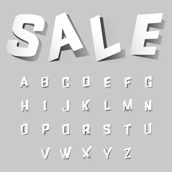 Alphabet letters cut out from paper. Paper cutted art font with shadows. White signs on grey paper. English letters pack — Stock Photo, Image