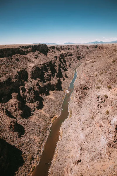 Rio Grande Gorge Híd Mexikóban Fantasztikus Panoráma Nyílik Mély Hegyszorosra — Stock Fotó