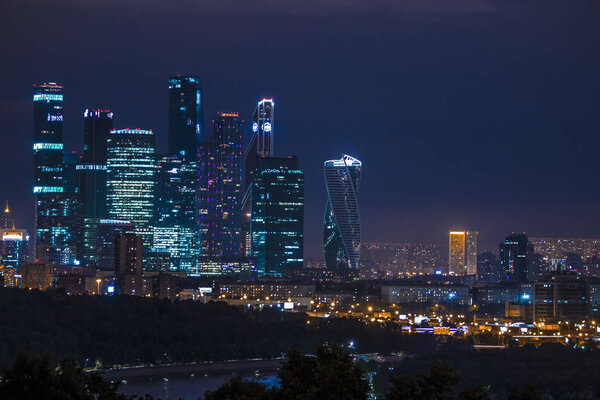 Moscow city at night
