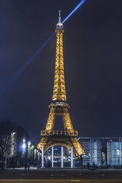 Eiffel Torony Éjszakai Kilátás Párizs — Stock Fotó