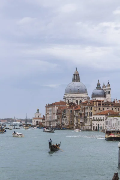 Día Lluvioso Gran Canal Salute Venecia Italia — Foto de Stock