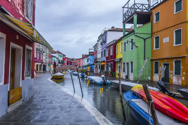 Prázdná Ulice Ostrově Burano Benátky — Stock fotografie