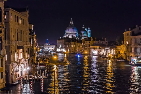 Canal Grande Noční Pohled Benátky — Stock fotografie