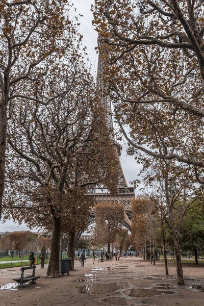 Άιφελ Θέα Στον Πύργο Από Πάρκο Παρίσι — Φωτογραφία Αρχείου