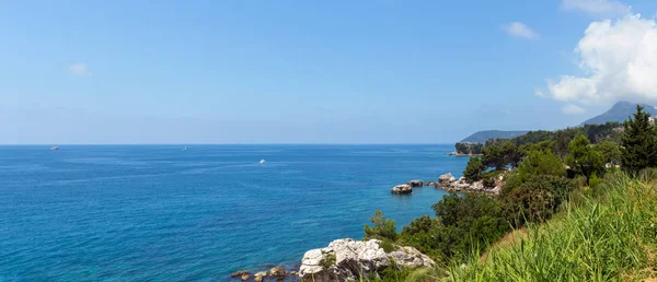 Litoral Mar Adriático Montenegro Fundo Viagem Paisagem Natureza Vista Panorâmica — Fotografia de Stock