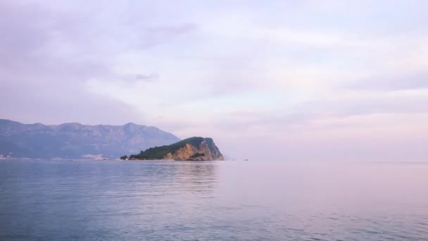 Časová Prodleva Jaderské Moře Barevná Obloha Blízkosti Ostrova Sveti Nikola — Stock video