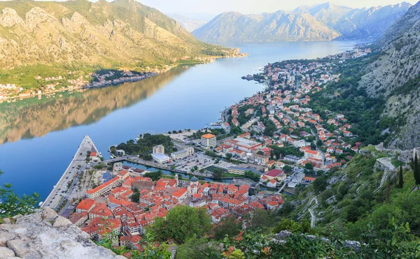 Θέα Από Ψηλά Στην Παλιά Πόλη Kotor Boka Kotor Κόλπο — Φωτογραφία Αρχείου