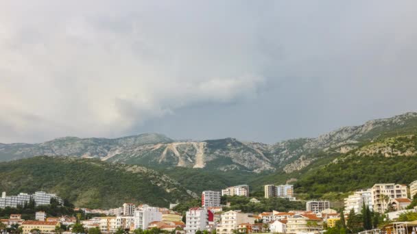Time Lapse View Adriatic Sea Coastline Becici City Budva Montenegro — Vídeo de Stock