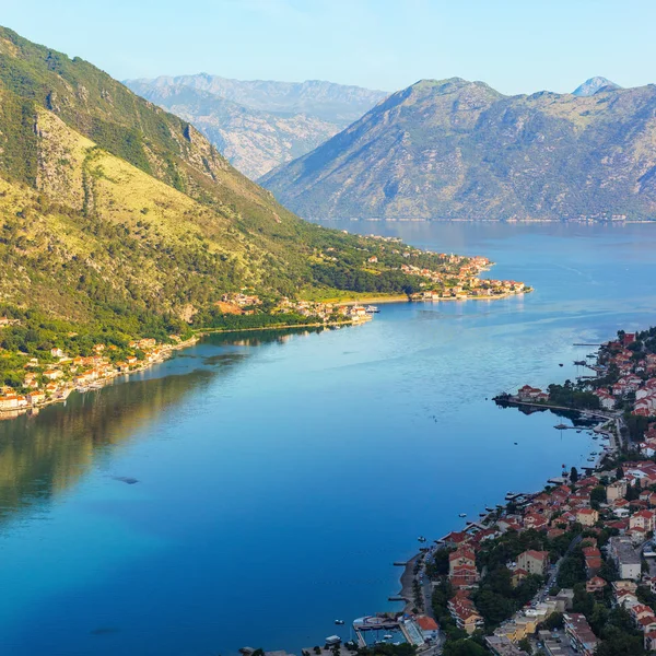 Vista Dall Alto Sulla Città Vecchia Kotor Baia Boka Kotor — Foto Stock