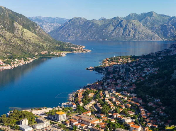 Vista Dall Alto Sulla Città Vecchia Kotor Baia Boka Kotor — Foto Stock