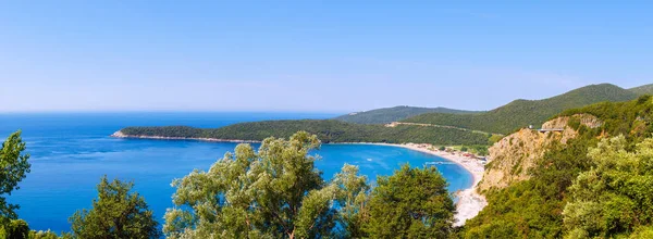 Vista Cima Costa Mar Adriático Praia Jaz Montenegro Paisagem Natural — Fotografia de Stock