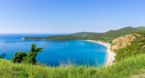 Vista Dall Alto Sulla Costa Adriatica Sulla Spiaggia Jaz Montenegro — Foto Stock