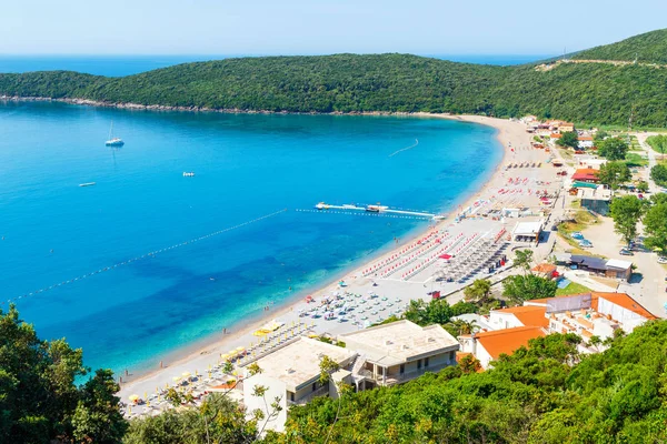 Vista Cima Costa Mar Adriático Praia Jaz Montenegro Paisagem Natural — Fotografia de Stock