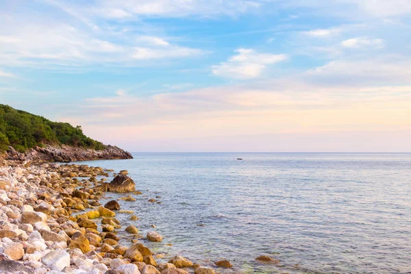 Costa Adriatica Con Costa Lapidata Montenegro Paesaggio Fantastico Tramonto Splendido — Foto Stock