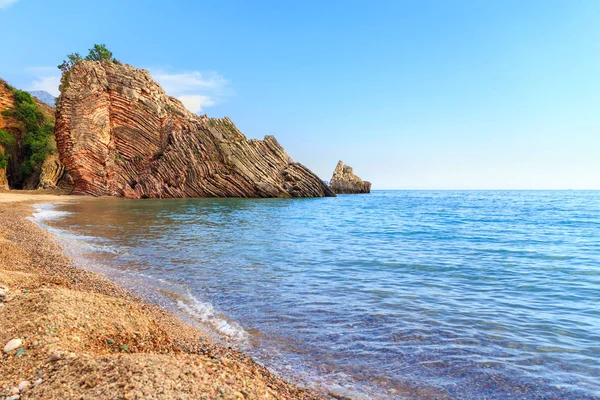 Costa Mar Adriático Perto Cidade Budva Montenegro Linda Paisagem Marinha — Fotografia de Stock