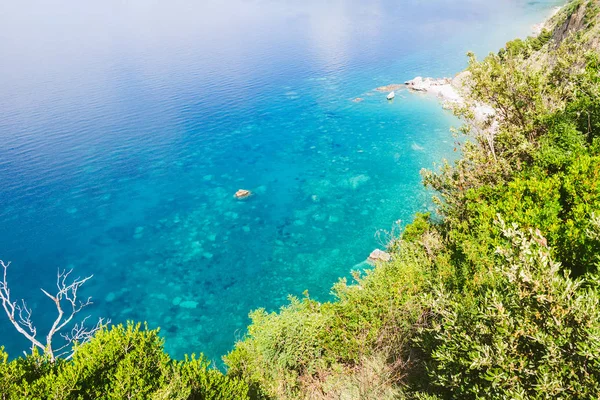 Vista Cima Para Água Azul Turquesa Mar Adriático Montenegro Paisagem — Fotografia de Stock