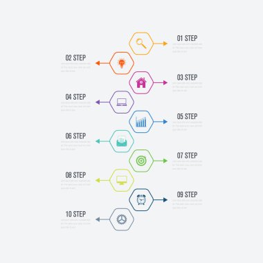 Vektör çizim infographics 10 seçenekleri