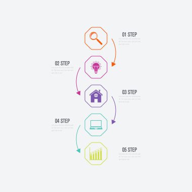 Vektör çizim infographics 5 seçenekleri