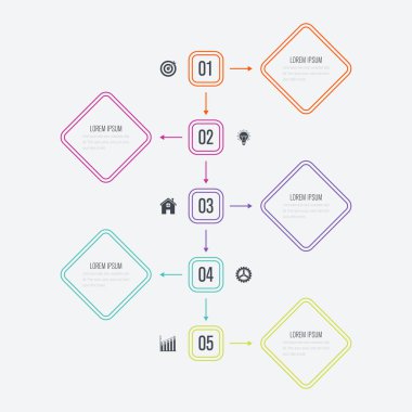 Vektör çizim infographics 5 seçenekleri
