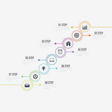 Vektör çizim infographics 8 seçenekleri