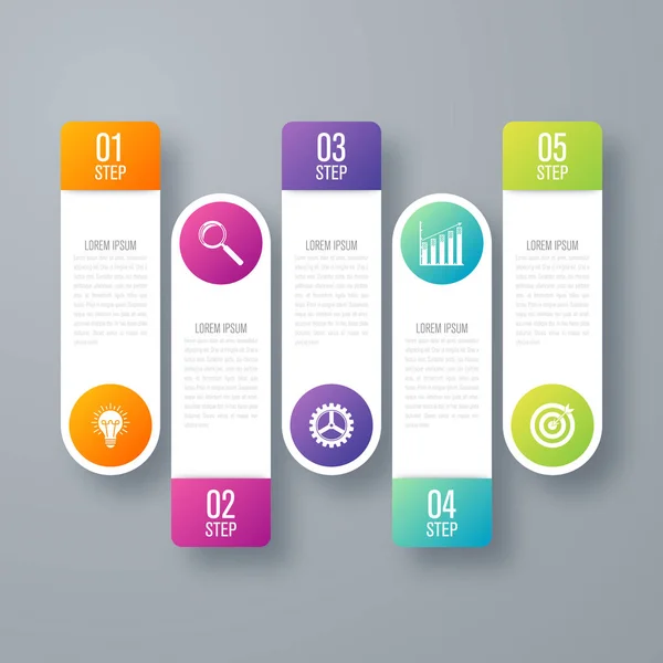 Vector illustratie infographics 5 opties — Stockvector