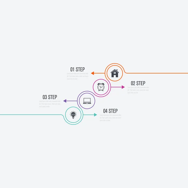 Vektor Illustration Infografik 4 Optionen — Stockvektor