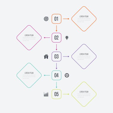 Vektör çizim infographics 5 seçenekleri