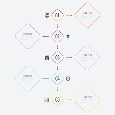 Vektör çizim infographics 5 seçenekleri