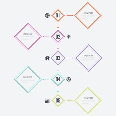 Vektör çizim infographics 5 seçenekleri