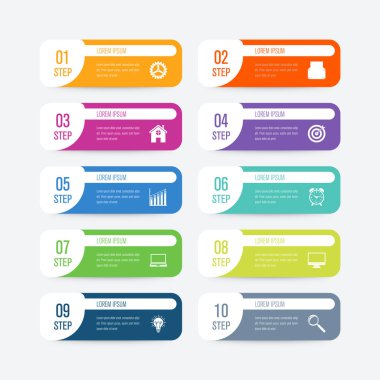 Vektör çizim infographics 10 seçenekleri