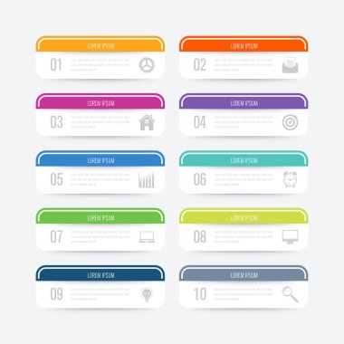 Vektör çizim infographics 10 seçenekleri