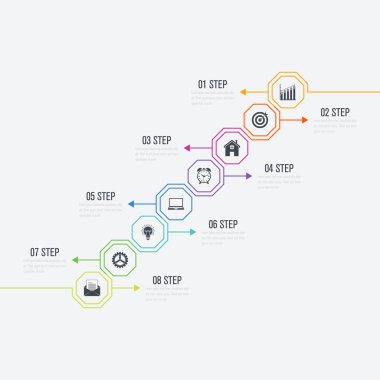 Vektör çizim infographics 8 seçenekleri