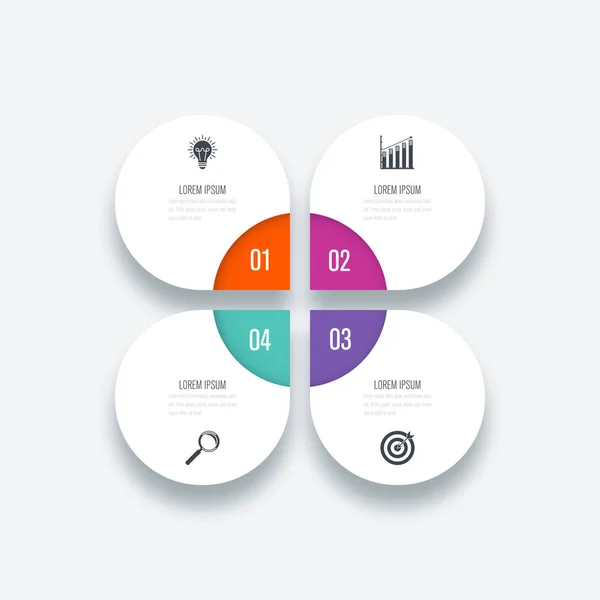 Opcje szablonu 4 infografiki z kręgu — Wektor stockowy