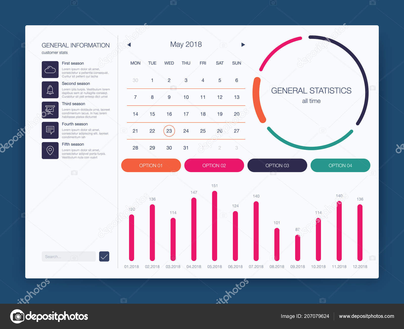 Dashboard Infographic Template With Modern Design Stock Vector 169 Amelisk 207079624 Infographic Dashboard Template