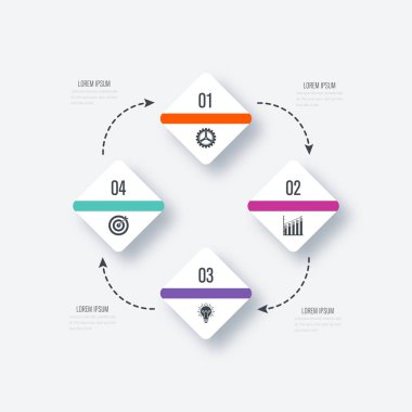 Vektör çizim infographics dört seçenekleri