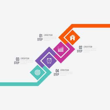 Vektör çizim infographics dört seçenekleri