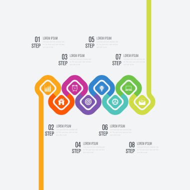 Vektör çizim infographics 8 seçenekleri