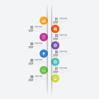 Vektör çizim infographics 8 seçenekleri