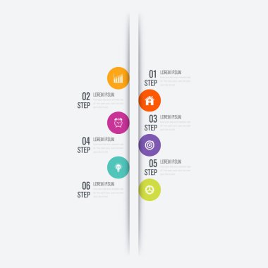 Vektör çizim infographics 6 seçenekleri