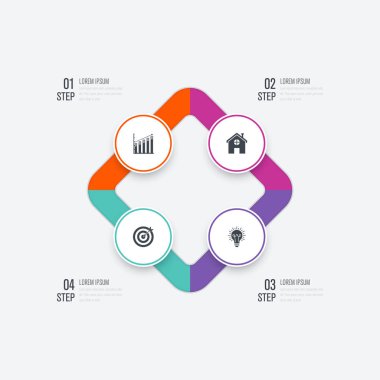 Vektör çizim infographics dört seçenekleri