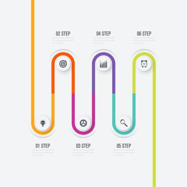 Vektör çizim infographics 6 seçenekleri