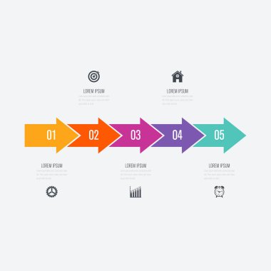 Vektör çizim infographics 5 seçenekleri