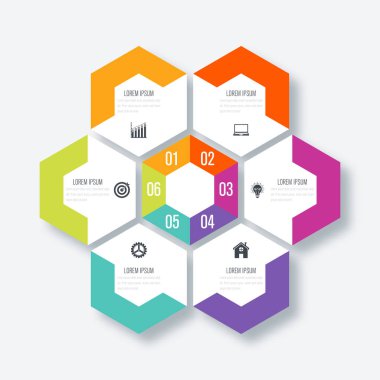 Vektör çizim infographics 6 seçenekleri
