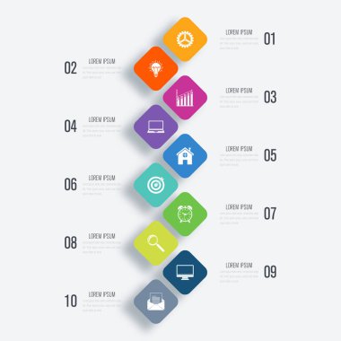 Vektör çizim infographics 10 seçenekleri