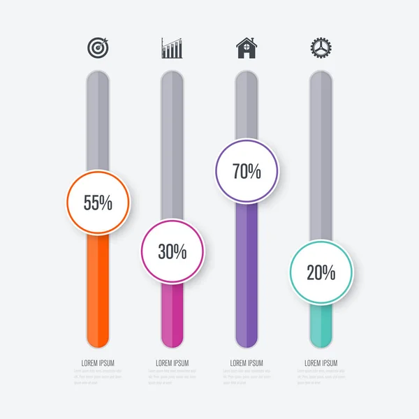 Vektor Illustration Infografik vier Optionen — Stockvektor