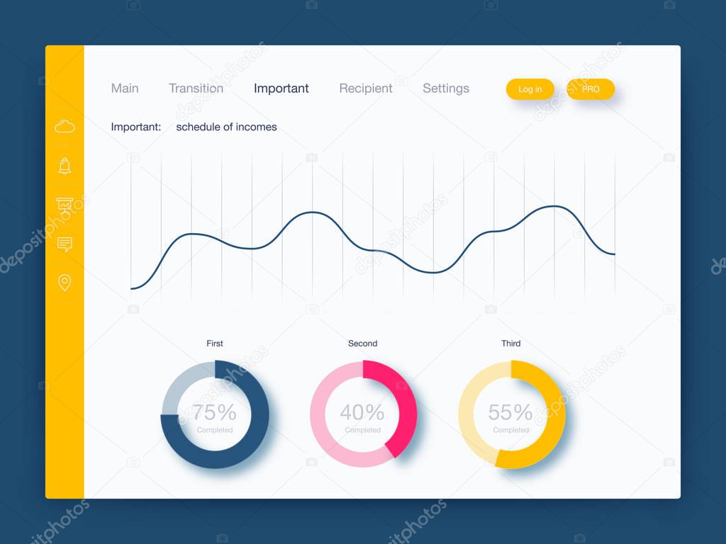 Dashboard infographic template with modern UI design