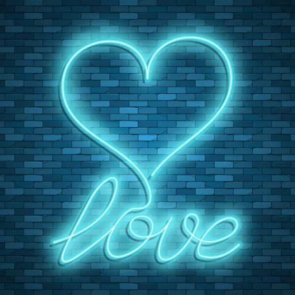 Happy Valentines Day. Neon. Vector stockfoto 's — Stockvector