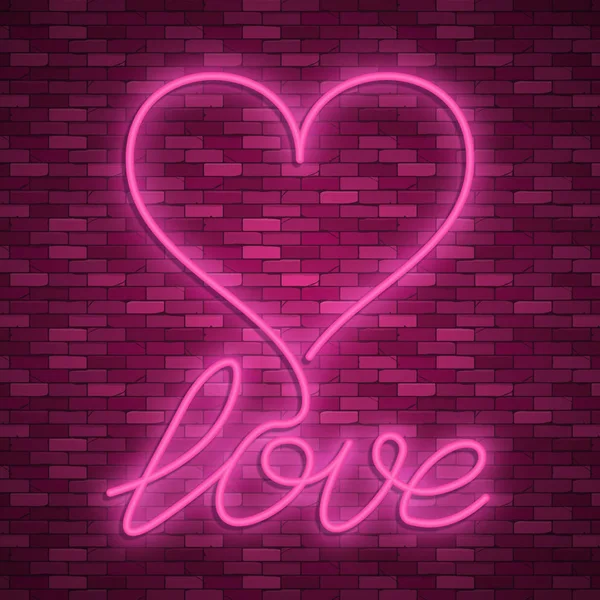 Happy Valentines Day. Neon. Wektor obrazów — Wektor stockowy